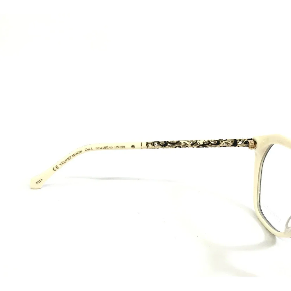 Coco Song Eyeglasses Frames VELVET MOON Col. 1 Black Ivory Gold Detail 55-18-140